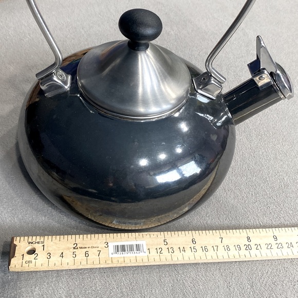 Vintage Chantal Tea Pot Kettle Whistling Stovetop Onyx Black Stainless Steel !! - Picture 13 of 14